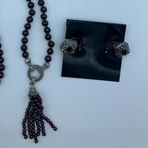 Judith Jack Sterling Necklace with Matching Earrings